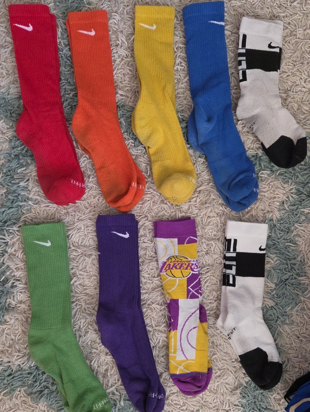 Bundle Lot Of Nike Men’s Crew Socks - Multi-Color Athletic Pack And More